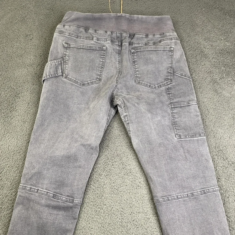 Dovetail Workwear Pants Double Knee Gray Utility Work Stretch Zipper Pockets